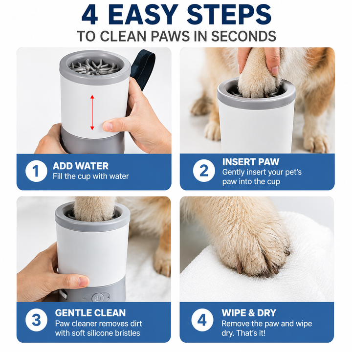 Rechargeable electric paw cleaner with soft silicone inner brushes Bowlift