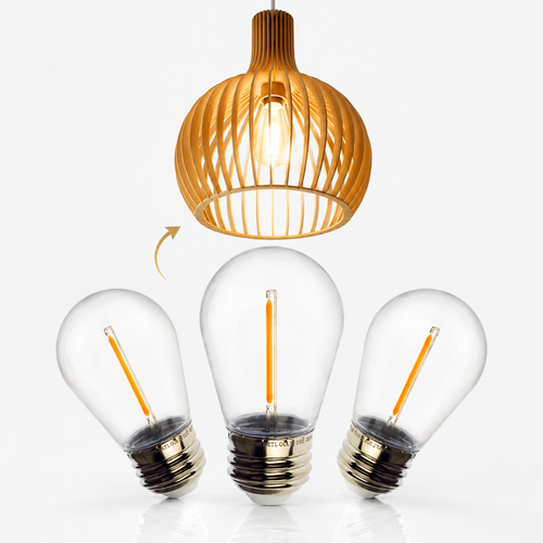 Clear Glass LED Filament Bulb with Edison Screw Base Dimmable Warm White Bowlift