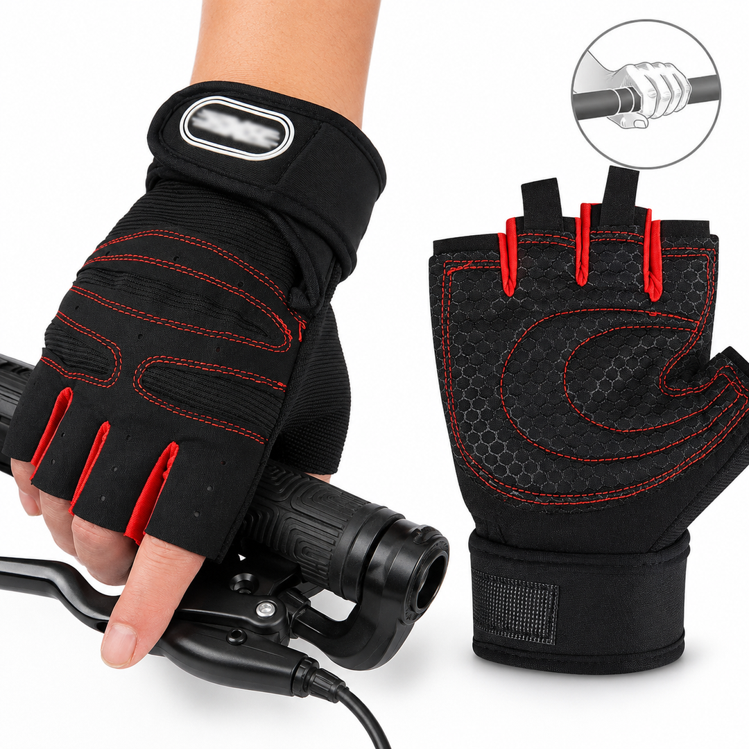Padded Half-Finger Cycling Gloves Bowlift