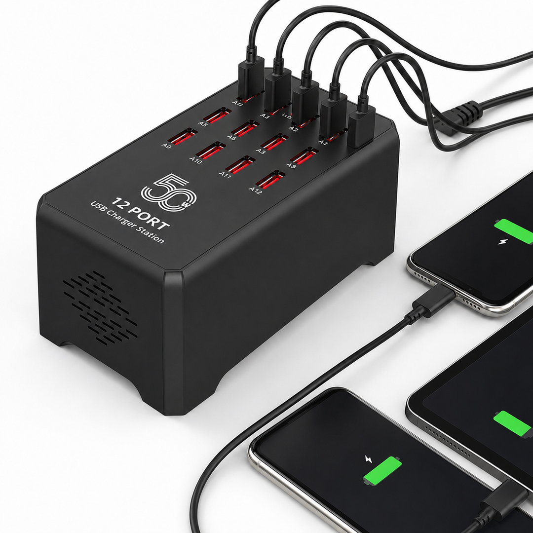Multi-port high-speed USB charging station with intelligent power distribution Bowlift
