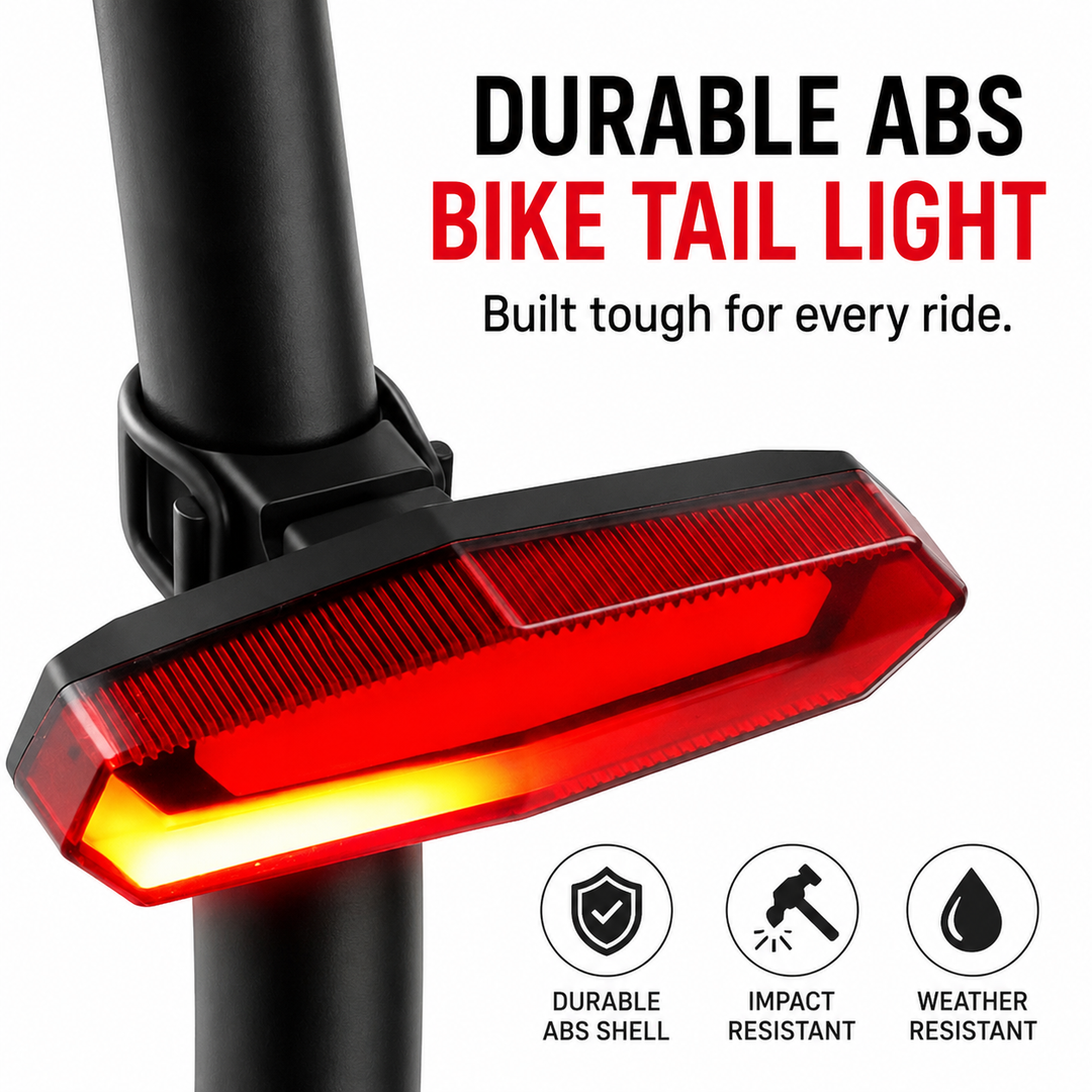 Rechargeable wireless bicycle rear LED safety light with remote control and universal mount kit Bowlift