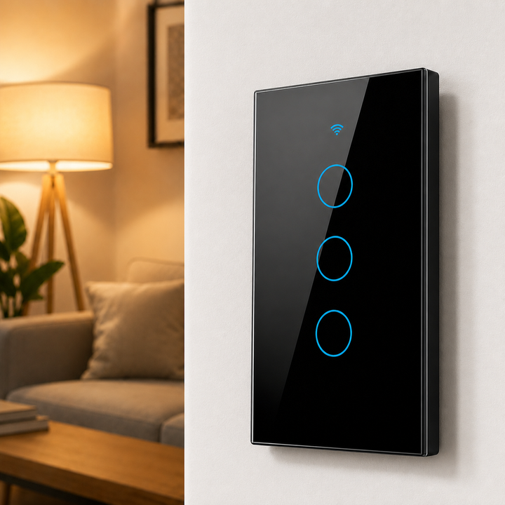 WiFi Touch Wall Switch Single Gang Crystal Glass Panel Smart Light Control Bowlift