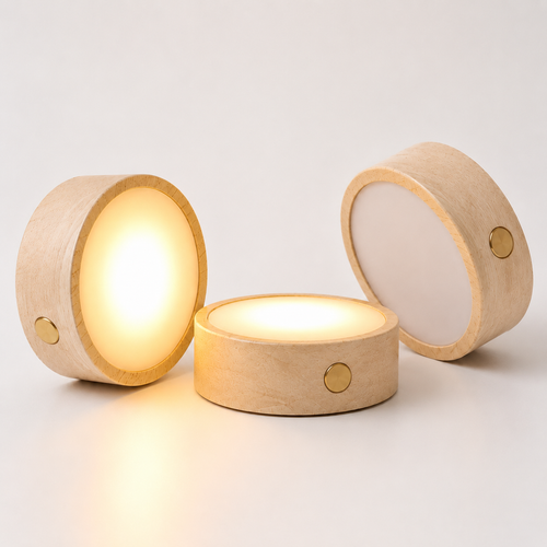 Round wooden rechargeable ambient base Bowlift