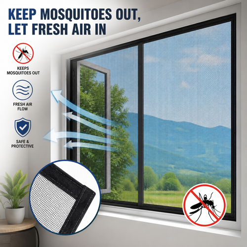 Magnetic mesh patio French door screen with ultra fine insect proof weave and self sealing closure Bowlift