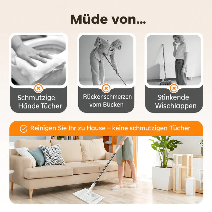 ReachClean Cloth Holder Mop Extendable Hygienic | Bowlift