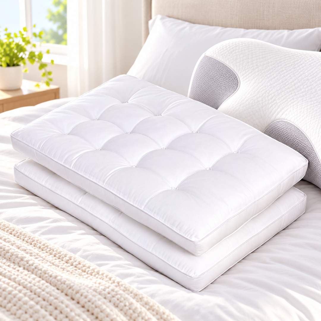 Foldable Quilted Mattress Topper Pad with Tufted Microfiber Fill Bowlift