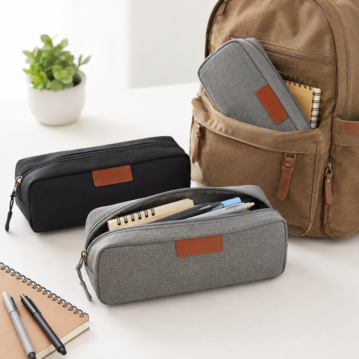 Compact Canvas Pen Organizer Pouch Bowlift