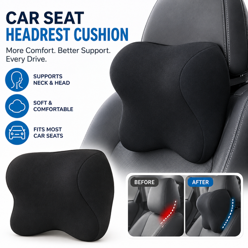 Ergonomic Memory Foam Car Neck and Headrest Cushion Bowlift