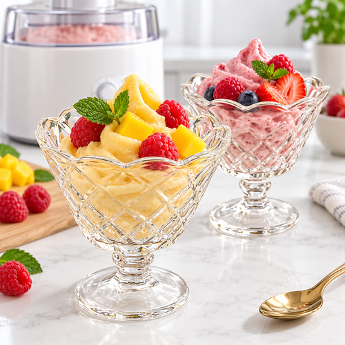 Footed Cut Crystal Compote Serving Bowl with Diamond Pattern Bowlift