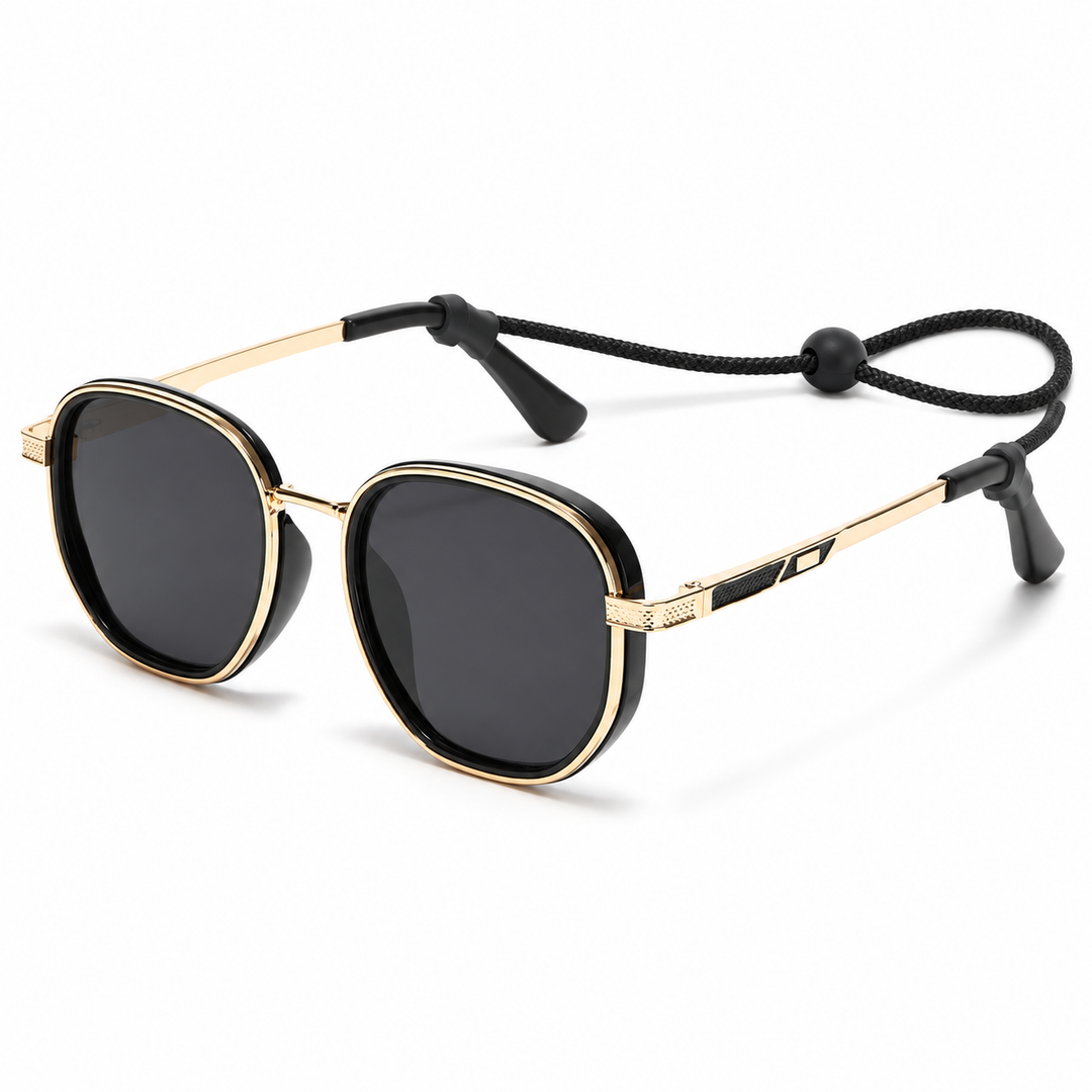 Polarized Metal-Acetate Square Sunglasses Bowlift
