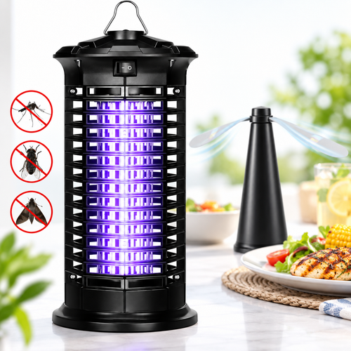 Electric UV Mosquito Zapper Lamp with Protective Cage Bowlift