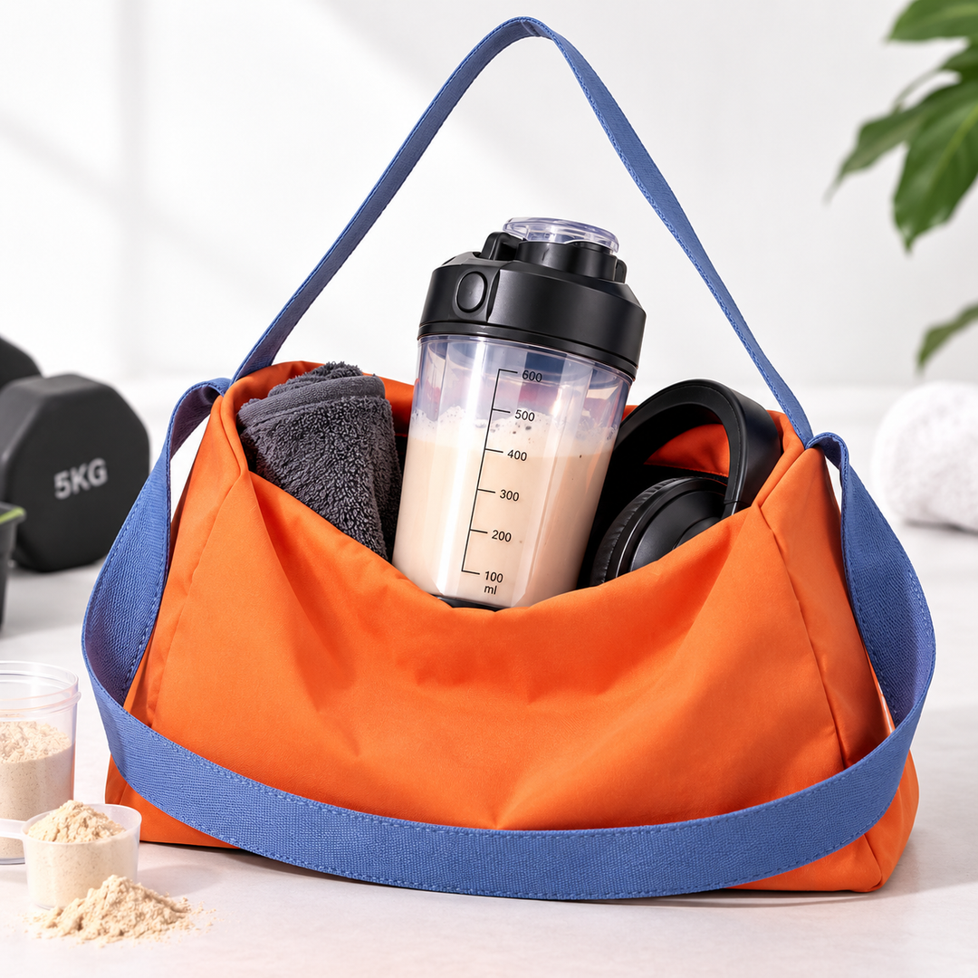 Lightweight Nylon Crescent Shoulder Bag with Wide Contrast Strap Bowlift