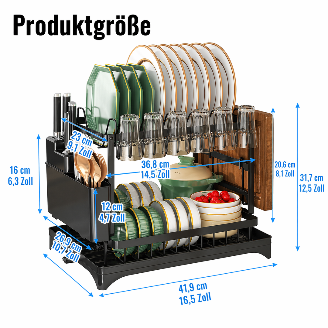 Premium 2-layer dish rack for the kitchen | Bowlift