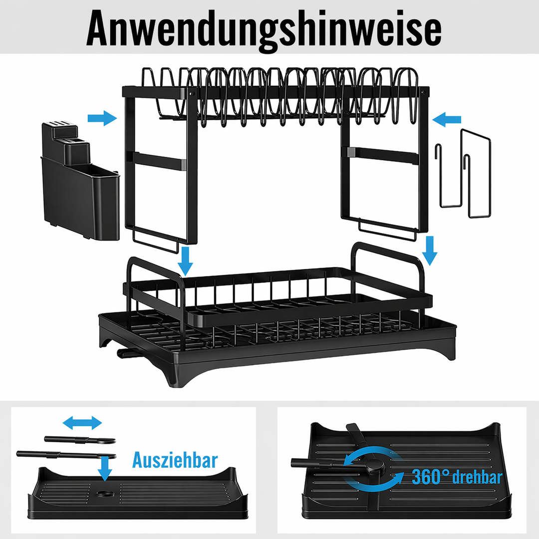 Premium 2-layer dish rack for the kitchen | Bowlift