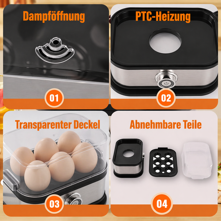 Multifunctional egg cooker with transparent lid | Bowlift