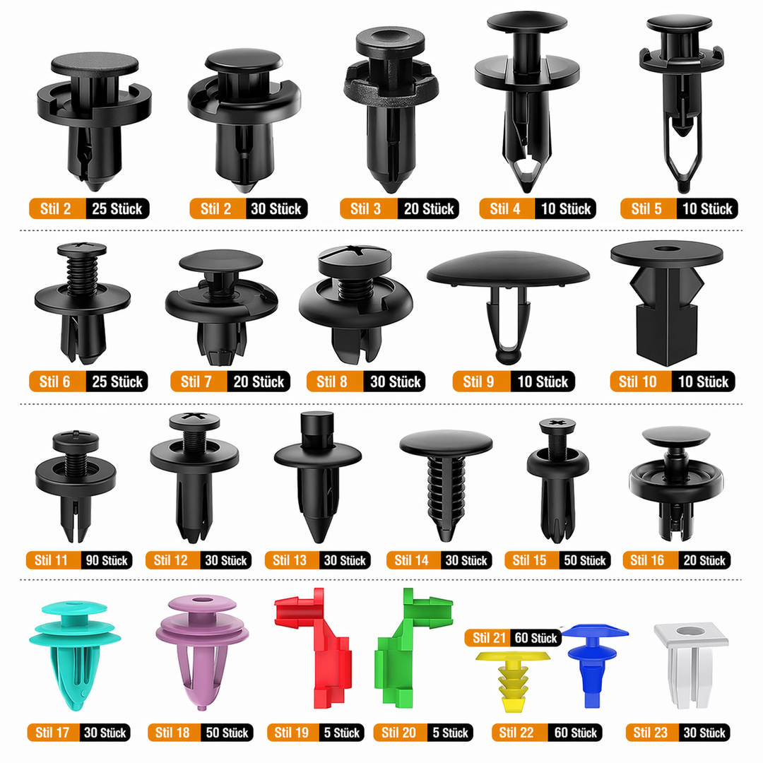 Car Fastening Clips Set 680 Pieces | Bowlift