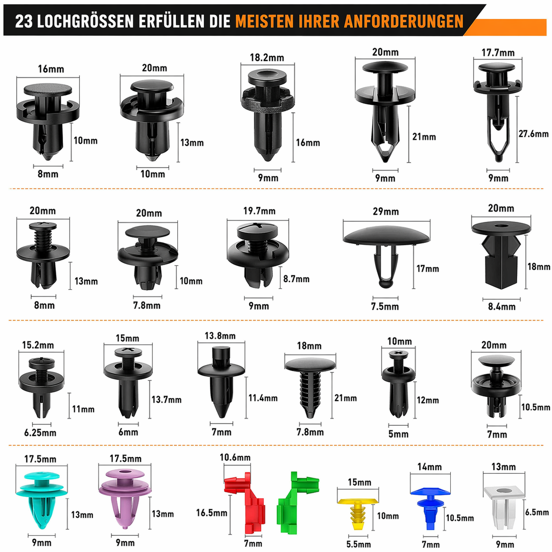 Car Fastening Clips Set 680 Pieces | Bowlift