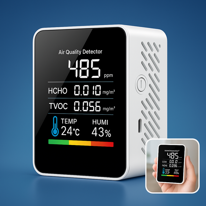 AirSense Pro CO2 Carbon Dioxide Monitor Air Quality Detector | Real-Time Alerts - Air Quality Monitor - for Clean Air Bowlift