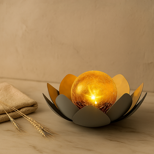 Solar-powered Lotus Flower Garden Lamp with Soft Ambient Lighting Bowlift