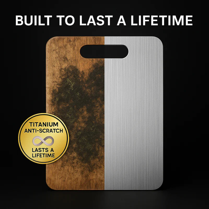BowLift | Medical Grade Titanium Cutting Board | Durable, Non-porous Surface for Safe Food Preparation & Kitchen Use
