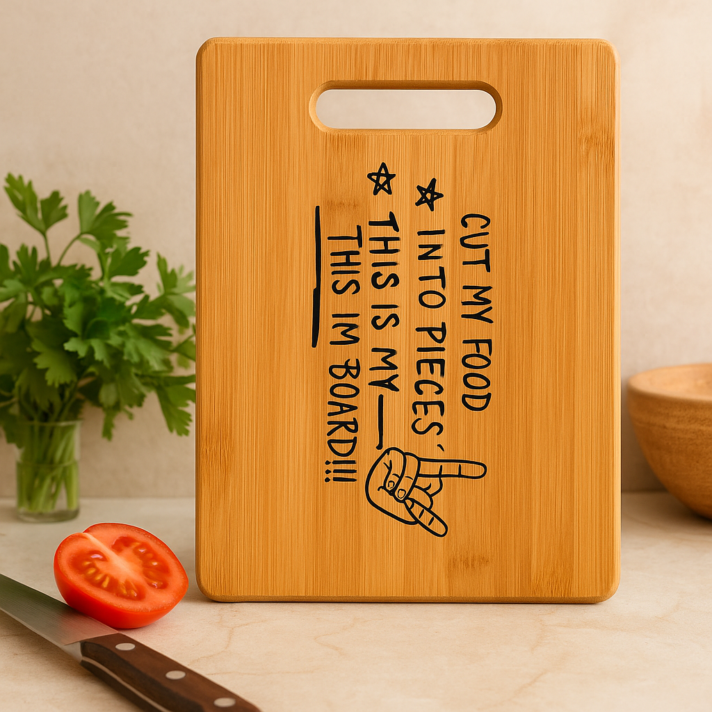 Gravieretes Bamboo Cutting Board – Humorous Kitchen Decoration and Gift Bowlift