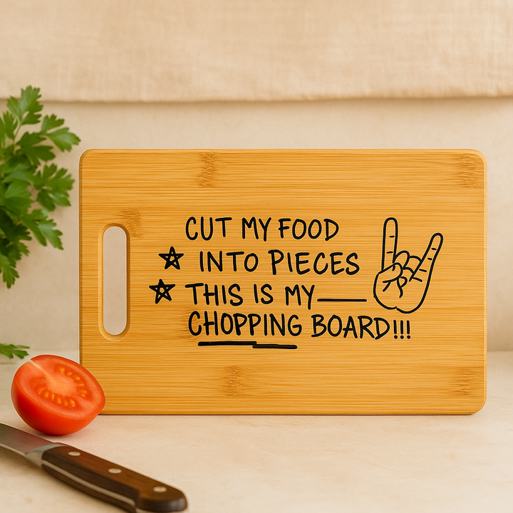 Gravieretes Bamboo Cutting Board – Humorous Kitchen Decoration and Gift Bowlift