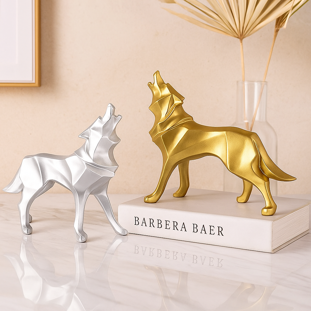 LupoForm – Geometric Wolf Statue with Sharp-edged Design for Modern Spaces Bowlift