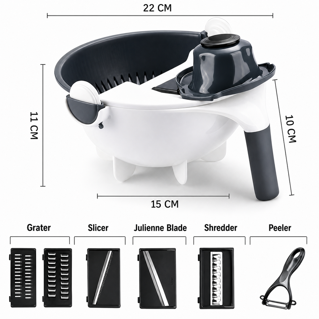 SlicePro Multifunctional Vegetable Slicer with Interchangeable Blades | Bowlift
