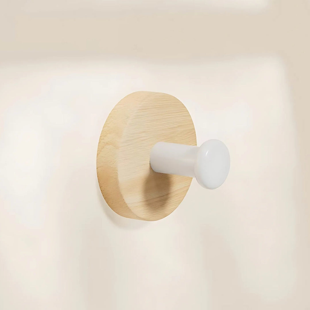 BowLift | Chic Round Self-Adhesive Timber Wall Hook Piece