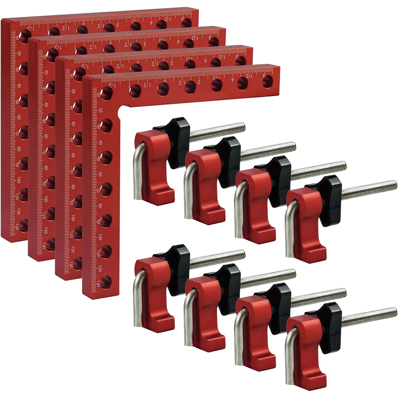 BowLift | 4 Pack 90 Degree Positioning Squares, 5.5" x 5.5"  Positioning Squares Right Angle Clamps for Picture Frames, Boxes, Cabinets or Drawers