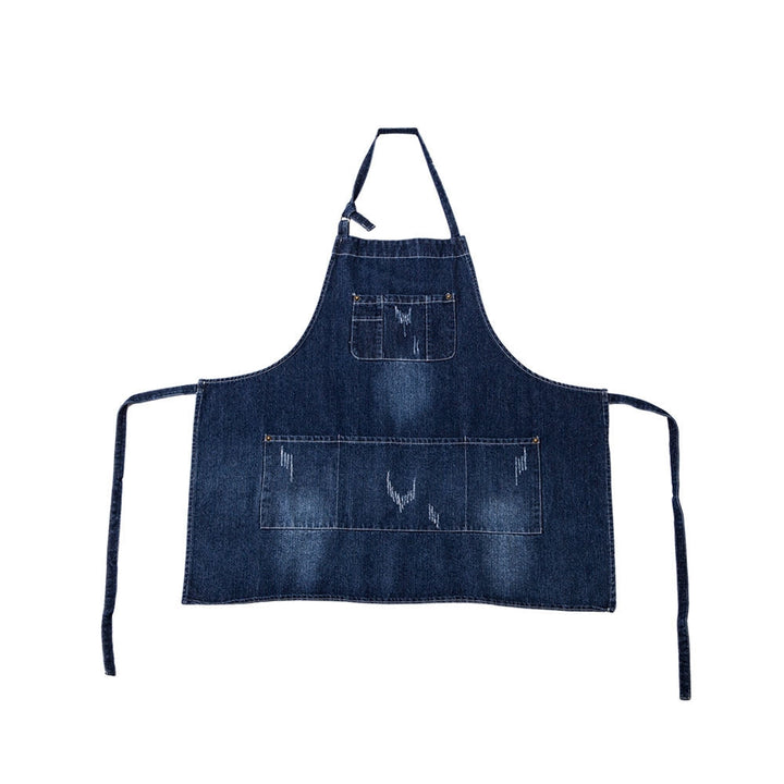 BowLift | Classic Blue Denim Apron with Front Pocket for Kitchen & Gardening