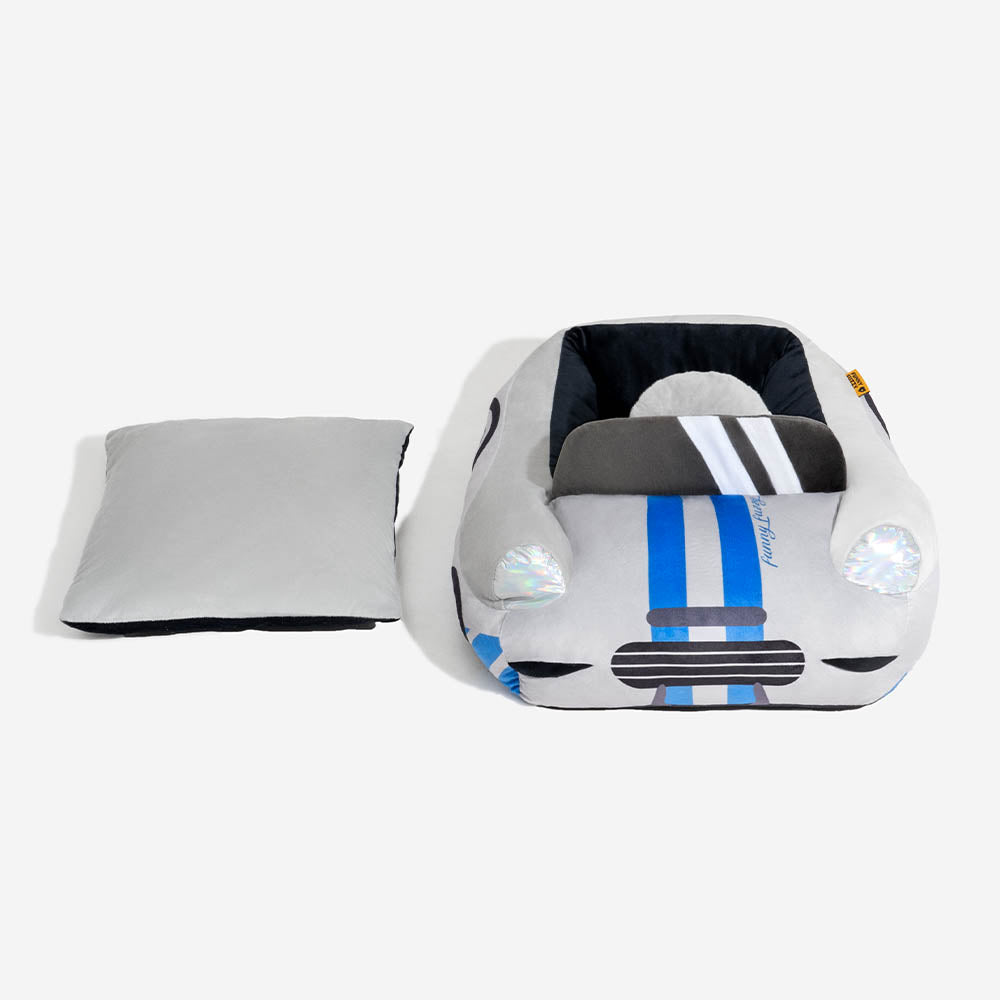 BowLift | FurElegance Classic Convertible Race Car Bed | Luxury bolster dog bed for stylish comfort and support