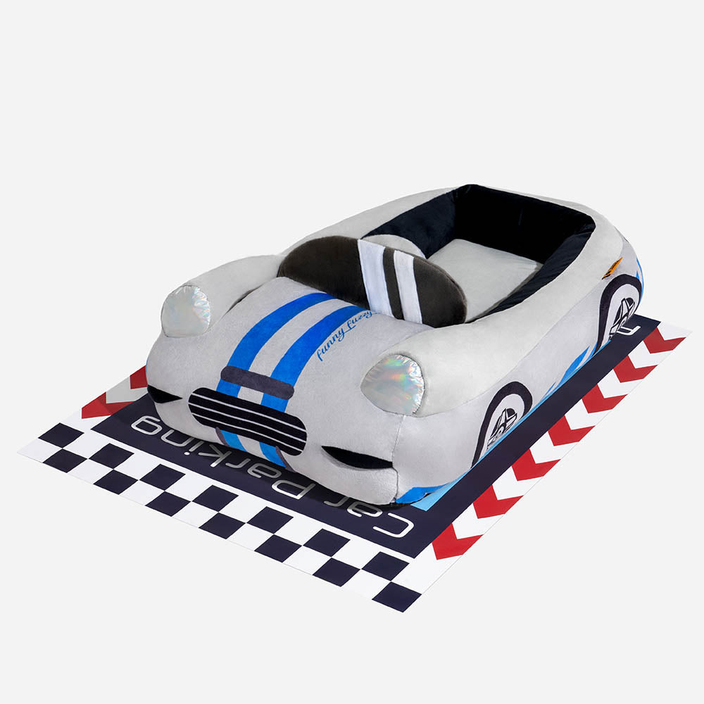 BowLift | FurElegance Classic Convertible Race Car Bed | Luxury bolster dog bed for stylish comfort and support