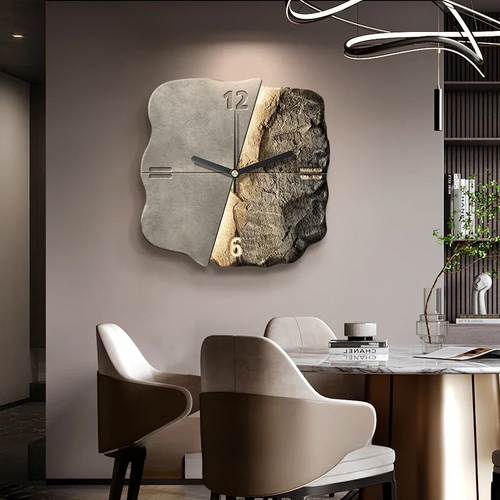 BowLift | Modern 3D Wall Clock – Large 30cm Designer Sandstone Clock with Silent Quartz Movement