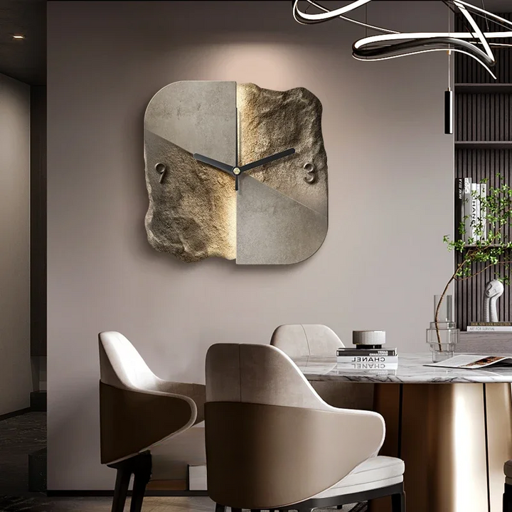 BowLift | Modern 3D Wall Clock – Large 30cm Designer Sandstone Clock with Silent Quartz Movement