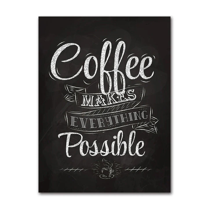 Coffee Connoisseur Wall Art Fine Art Canvas Prints Black White Coffee Menu Poster Pictures For Kitchen Diner Coffee Shop Cafe Art Decor | Bowlift