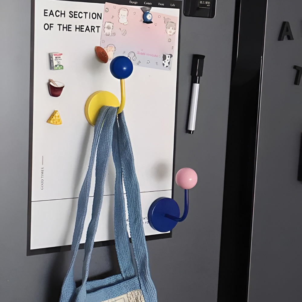 BowLift | MagneSphere Wooden Magnetic Wall Hooks – Colorful Storage Solution Without Drilling