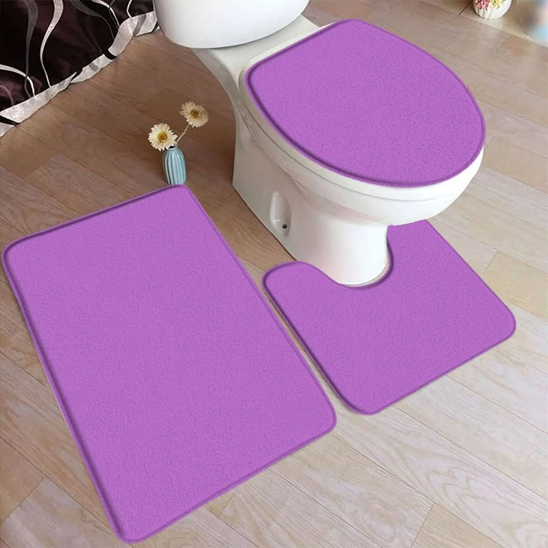 BowLift | 3-piece bath rug set with non-slip flannel surface