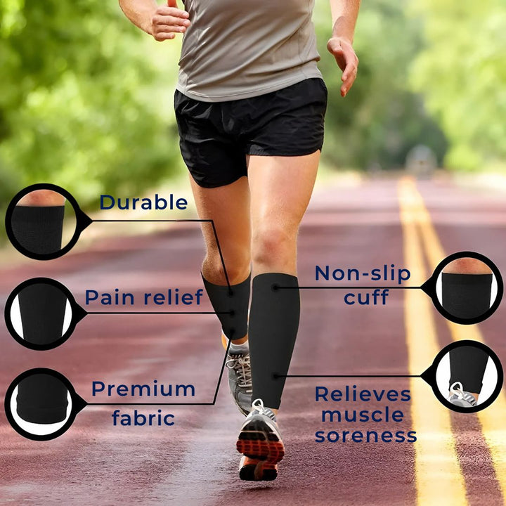 ComfortFlow Support Socks | Soft Highly Elastic Calf Compression - for Muscle Recovery and Circulation Enhancement Bowlift