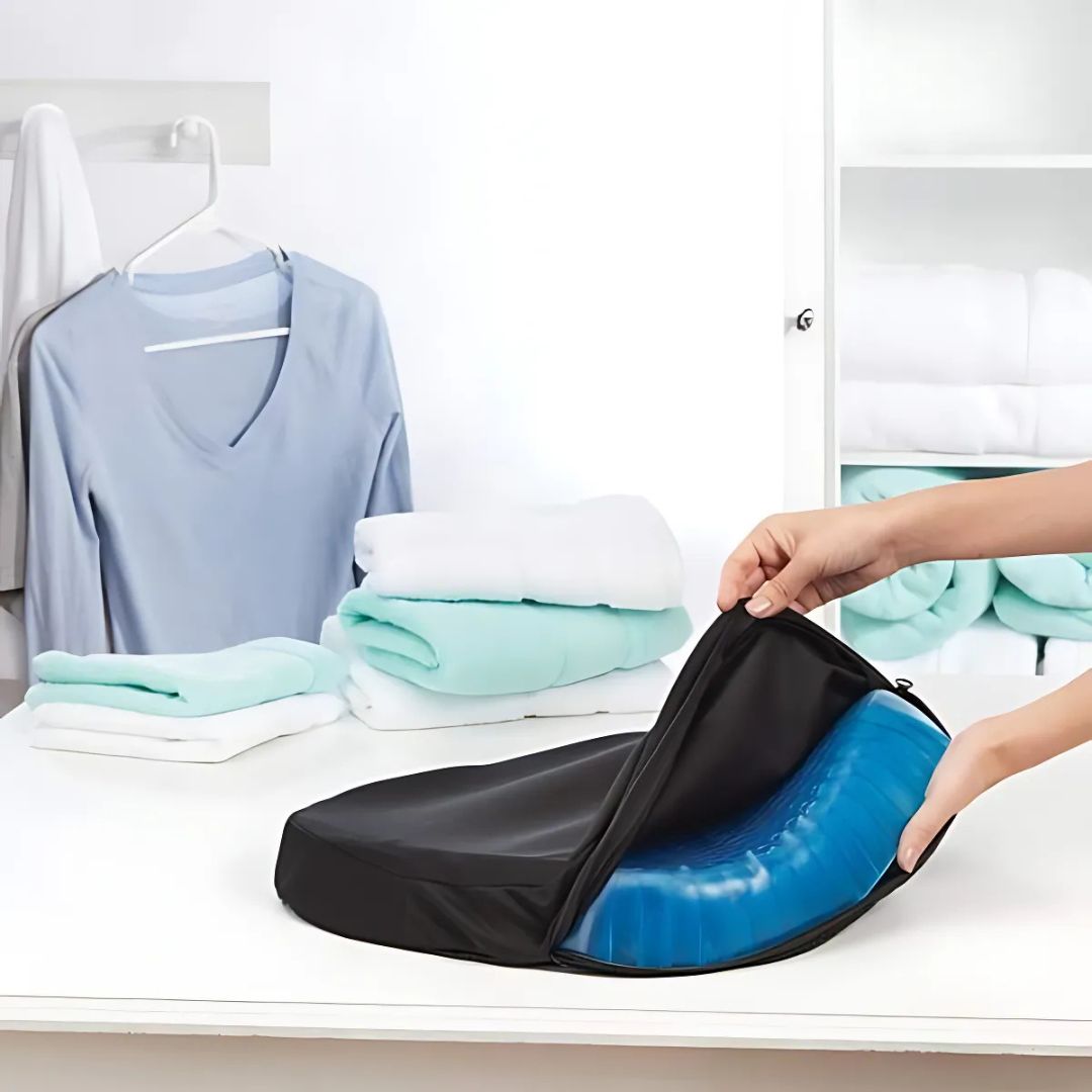BowLift | Orthopedic Gel Seat Cushion for Pressure Relief, Tailbone Pain & Lower Back Support - Ideal for Office Chair, Car & Wheelchair Use
