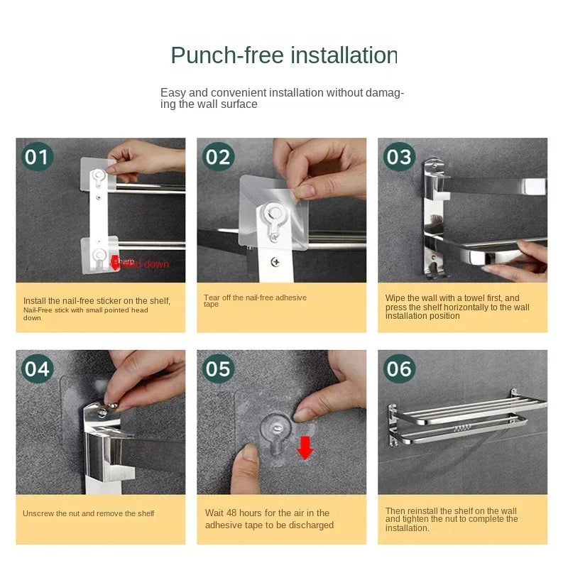 BowLift | Compact Movable Stainless Foldable Bathroom Rack