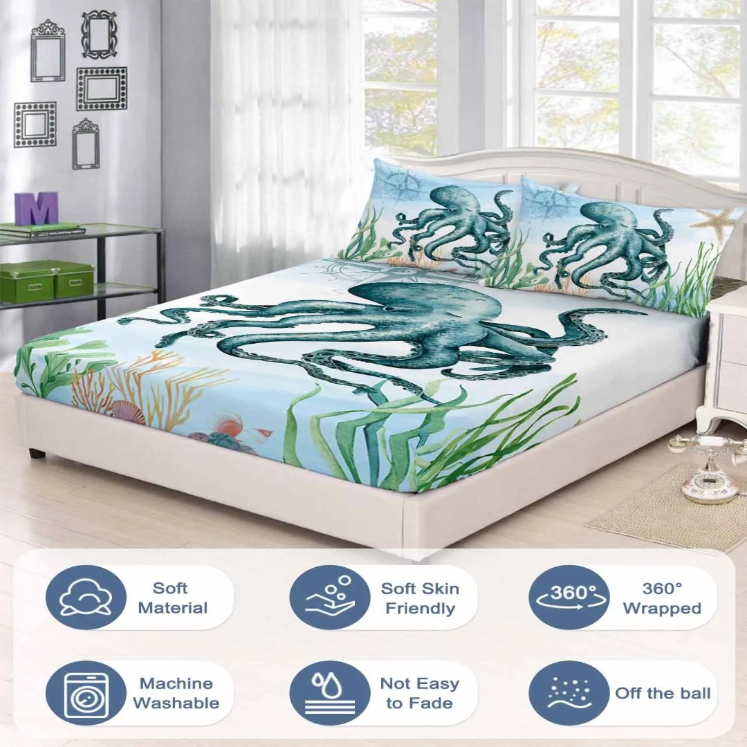 BowLift | 3pcs Octopus Eye Floral Comfortable Duvet Cover Bedding Set