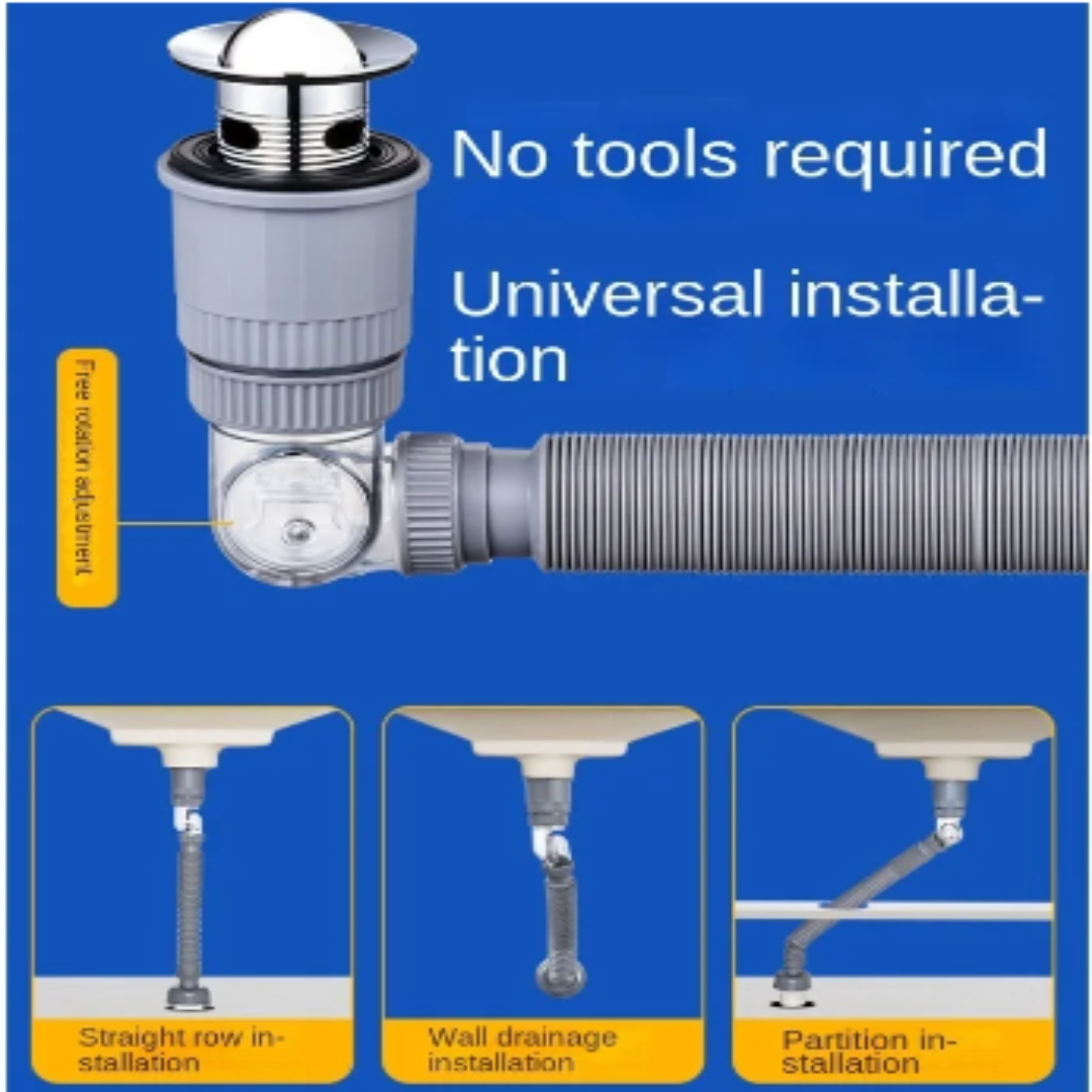 BowLift | 360 Drain Easy Universal Overflow Disposer Drain Kit