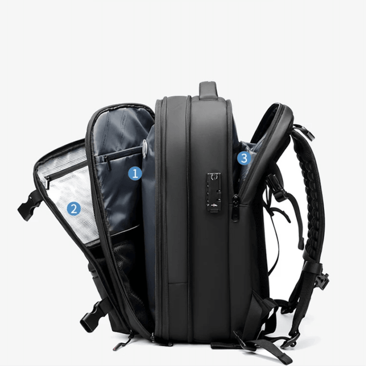 BowLift | CompriBag – Space-Saving Vacuum Travel Backpack with Expandable Capacity (25L–60L)