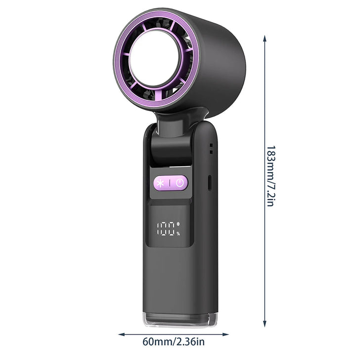 HandyFan Pro - Portable Foldable Fan with Digital Display and 4000mAh Battery | Bowlift