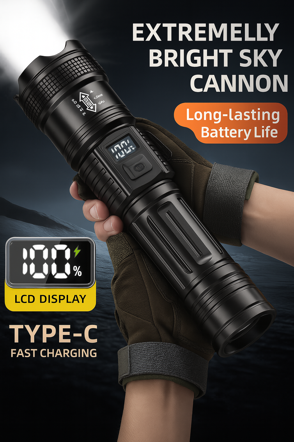 BowLift | LED Torch with Zoomable Beam and Power Bank