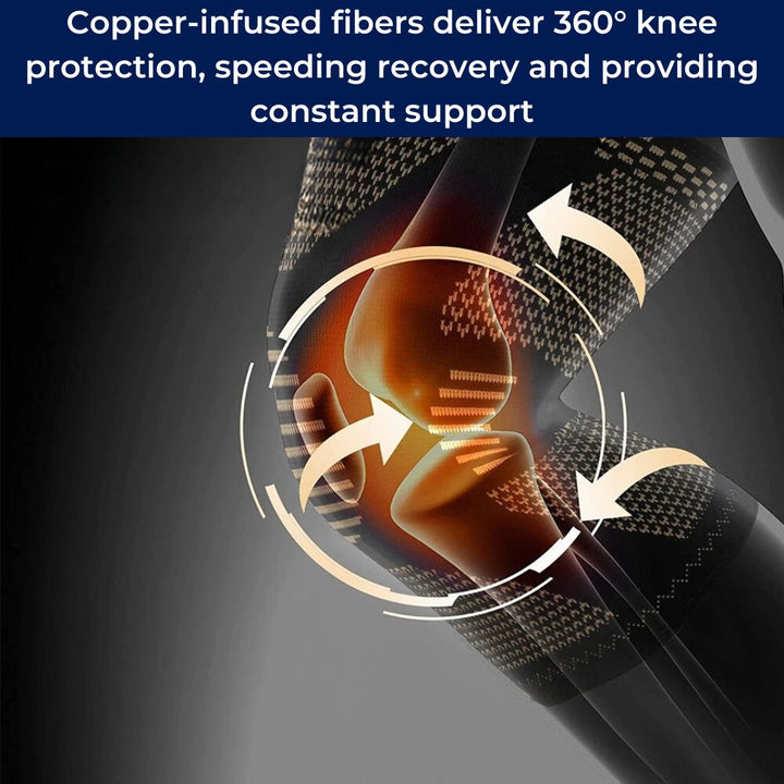 CopperFlex Knee Compression Sleeve | for Pain Relief - Support - Mobility - perfect for Athletes, Arthritis, Seniors, and Injury Recovery Bowlift