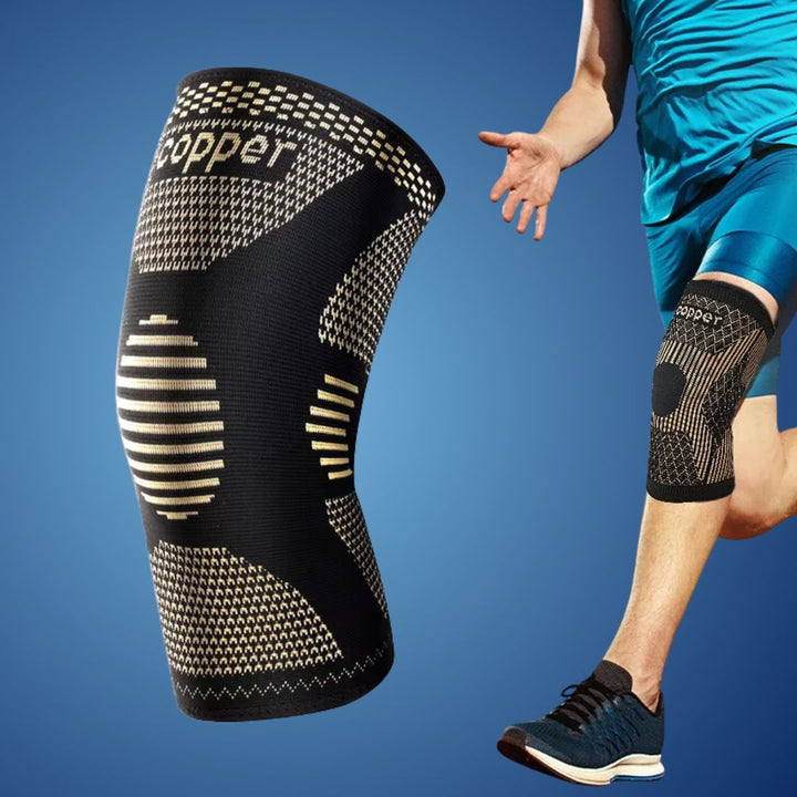CopperFlex Knee Compression Sleeve | for Pain Relief - Support - Mobility - perfect for Athletes, Arthritis, Seniors, and Injury Recovery Bowlift