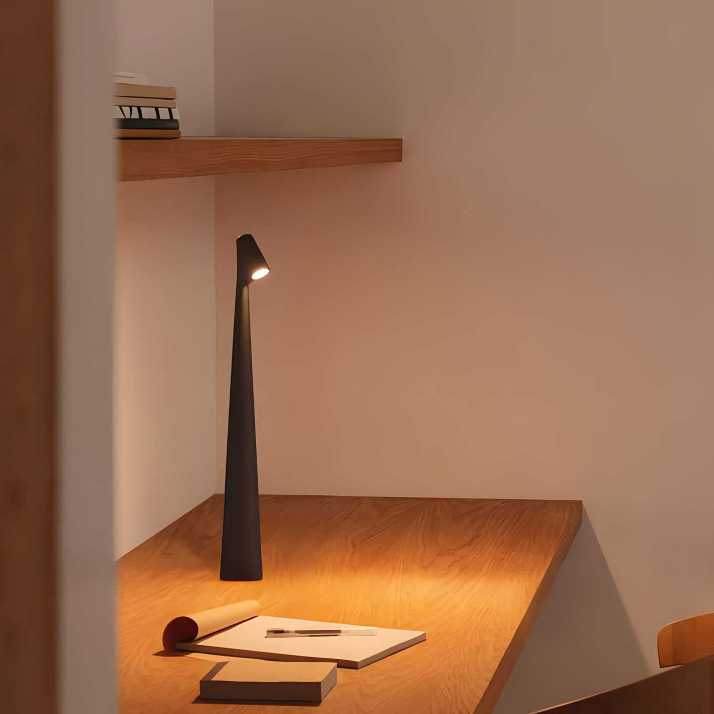 LunaSlim – Elegant Wireless Table Lamp with Adjustable Lighting Bowlift