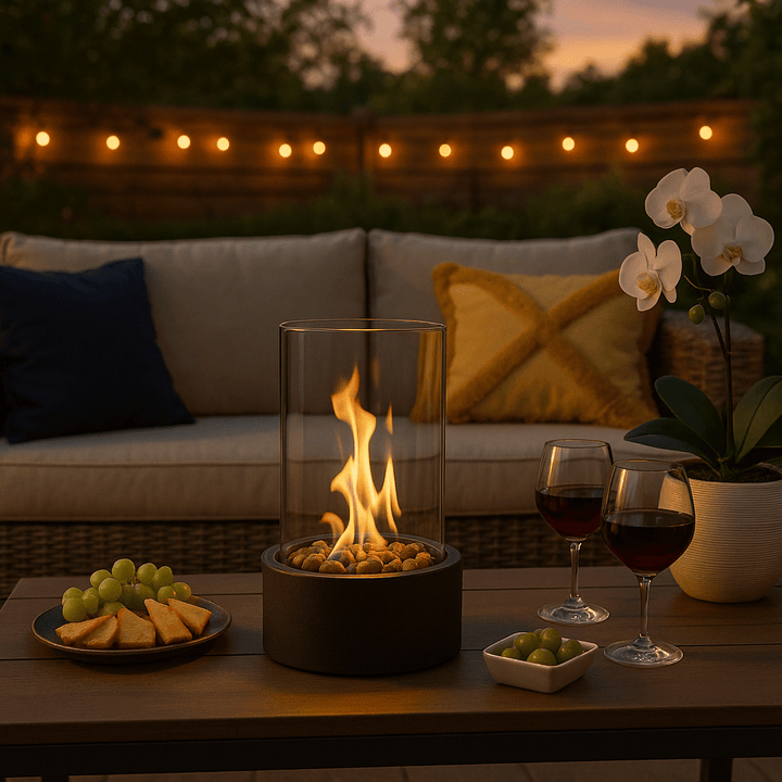 BowLift | Modern Bioethanol Table Fireplace with Real Flame Display & Scandinavian Design